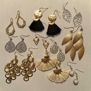 Earring Haul! 10 pairs Gold and Silver Dangle Earrings